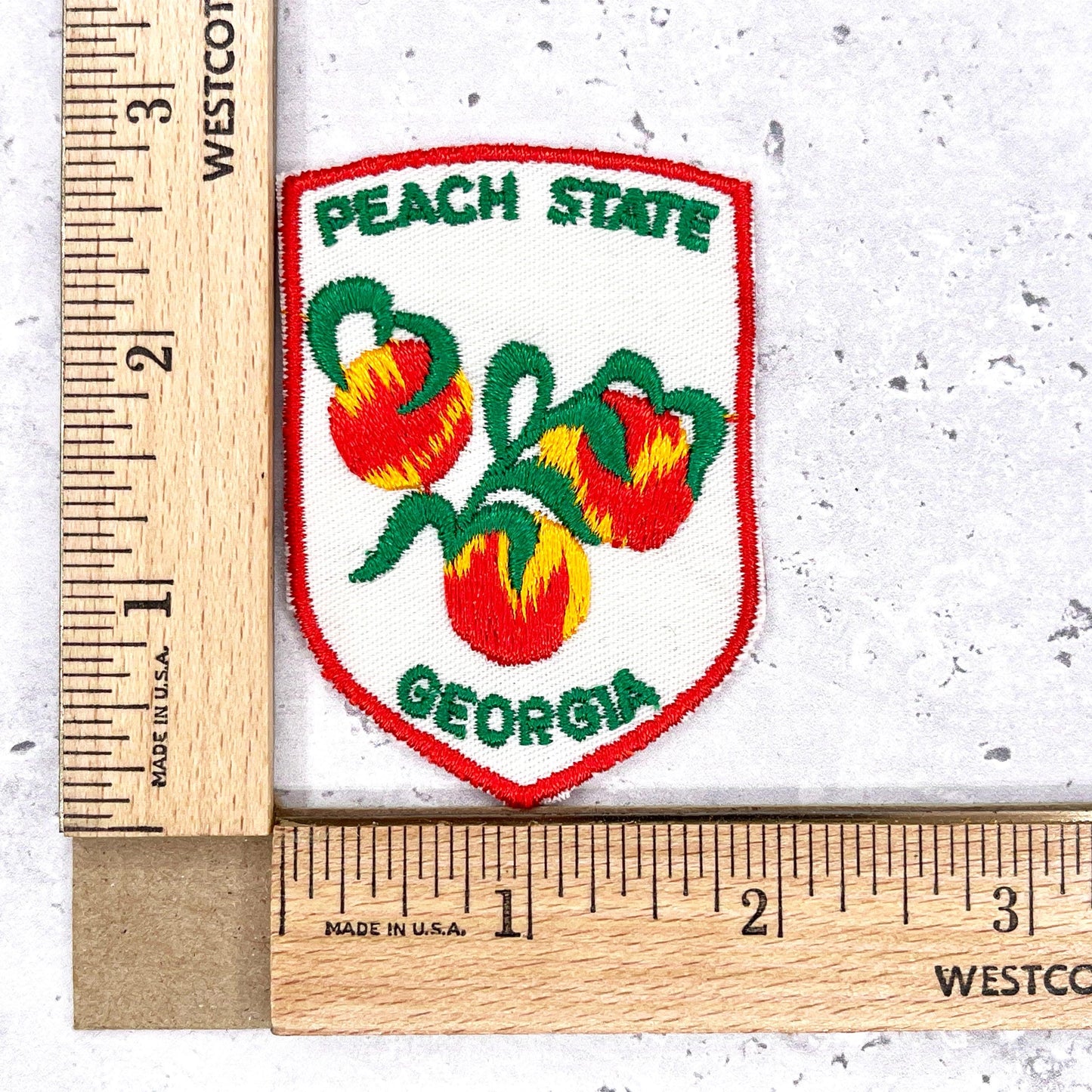 Vintage Georgia Patch • Peach State Travel Souvenir • Iron-On NOS
