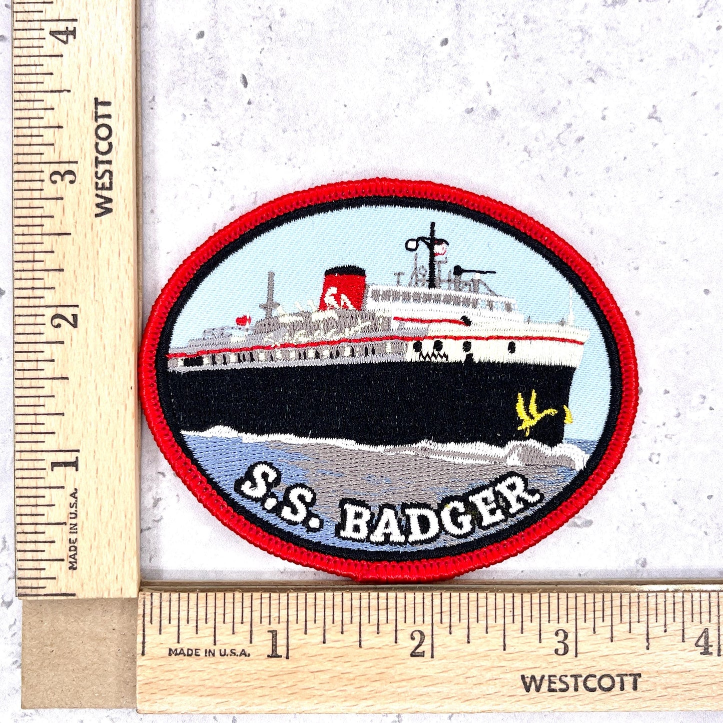 SS Badger Patch • Lake Michigan Wisconsin Carferry Souvenir • Iron-On NOS