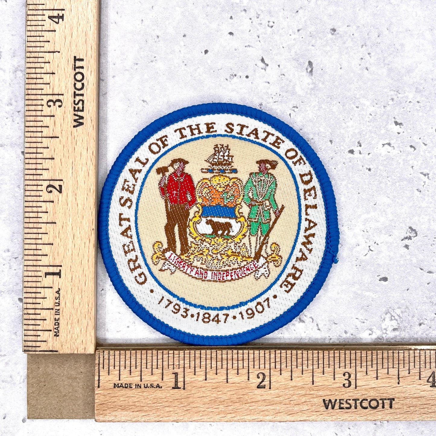 Vintage Delaware Patch • State Seal Travel Souvenir • Iron-On Badge NOS