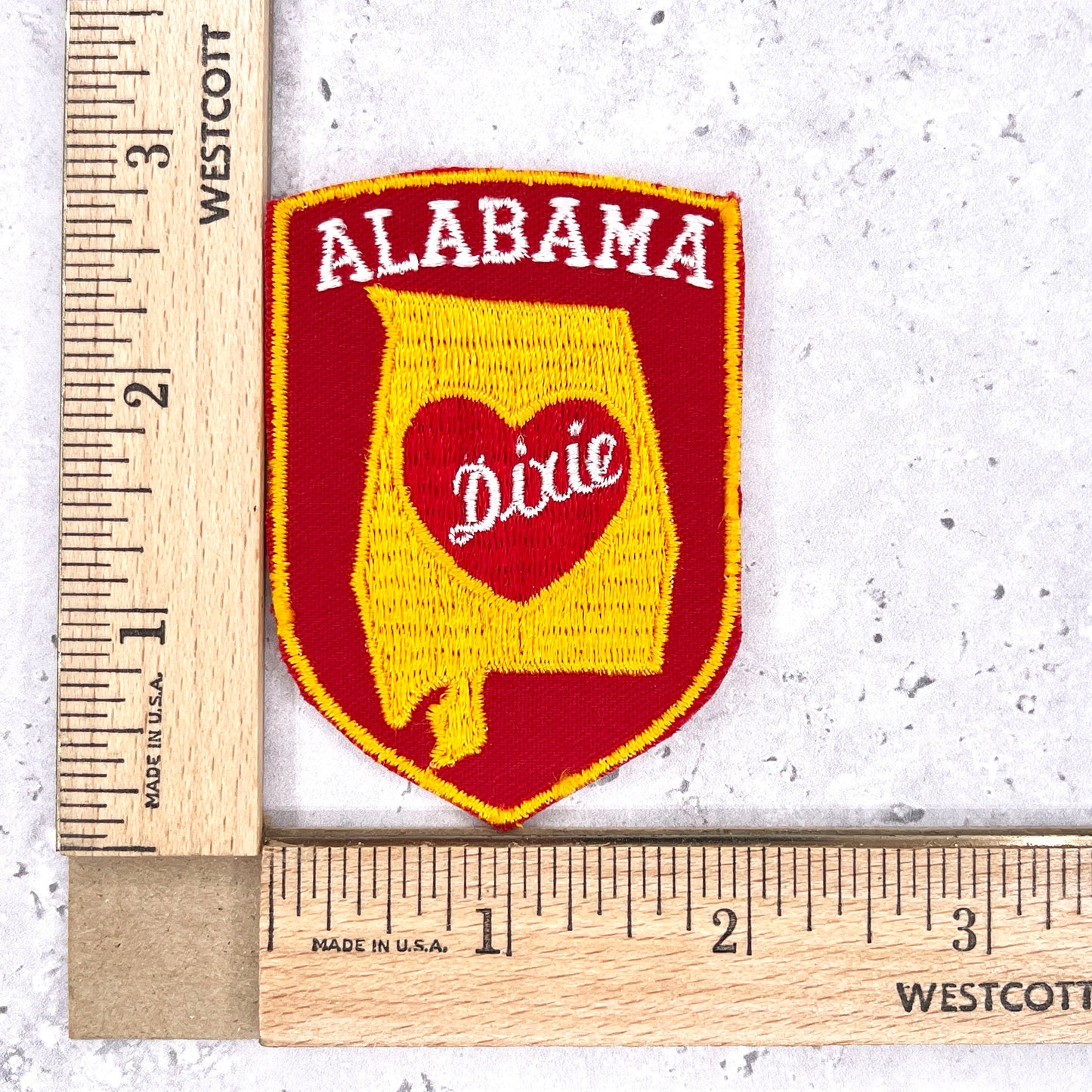 Vintage Alabama State Patch 80s Travel Tourist Souvenir Sew-On Dixie