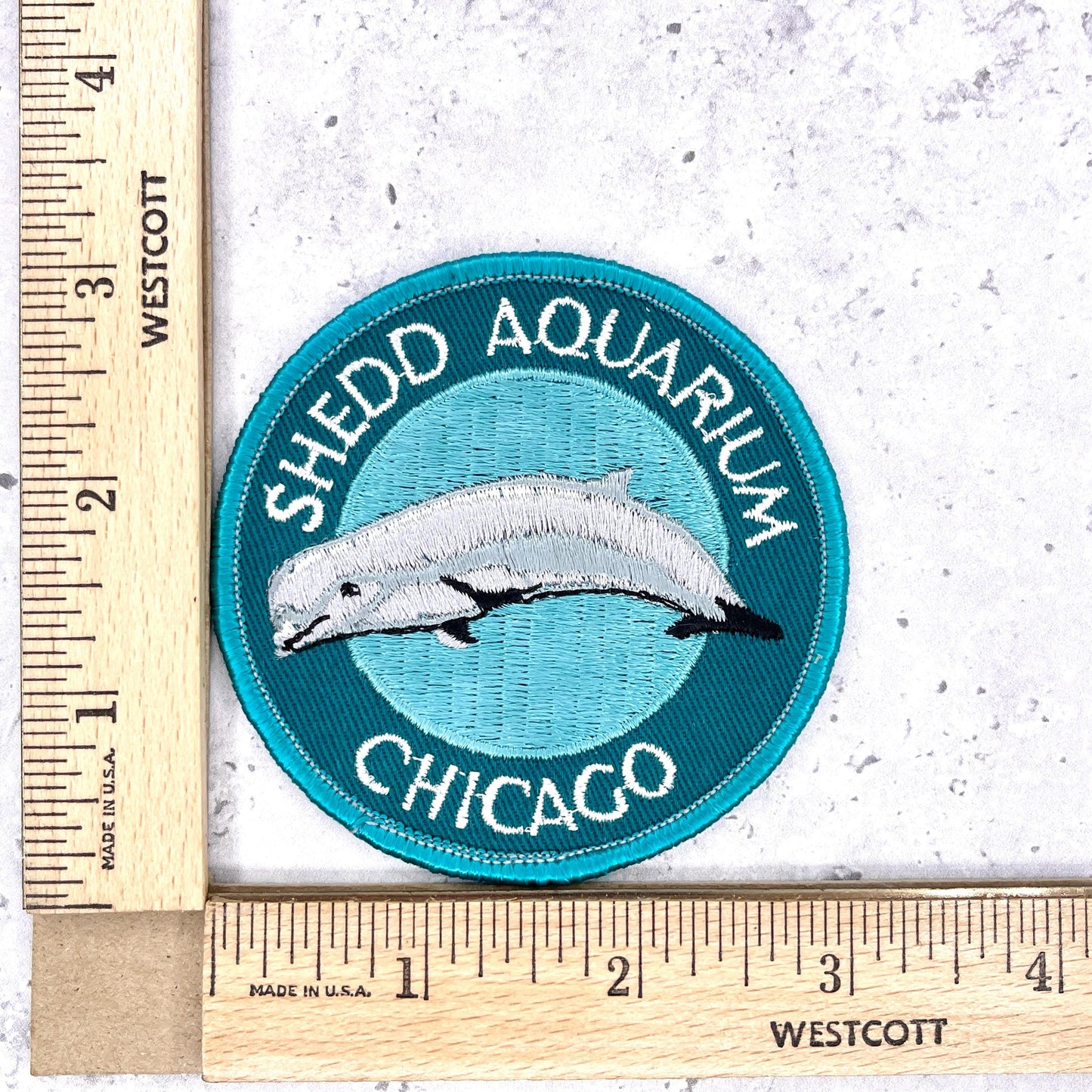 Shedd Aquarium Patch • Chicago Beluga Whale Marine Life • Iron-On