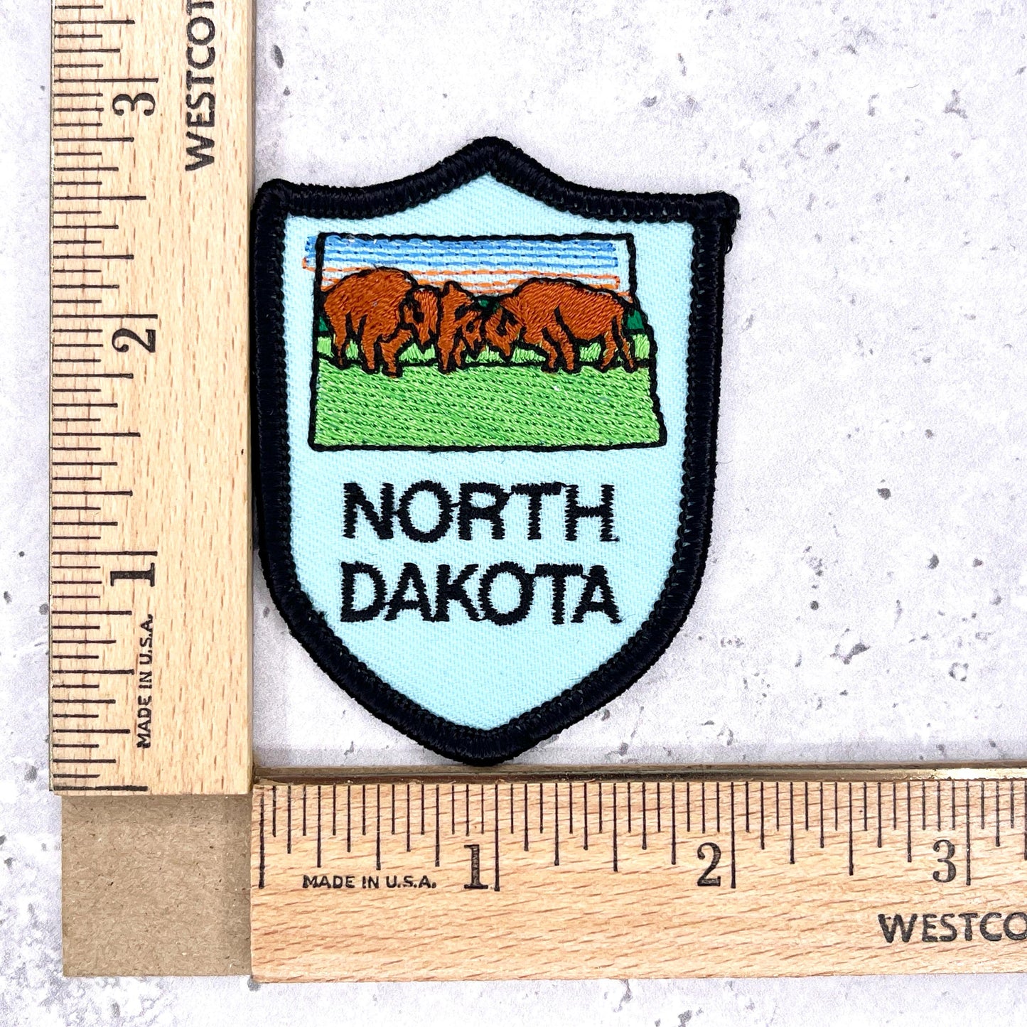 Vintage North Dakota State Patch • Bison Nature Travel Souvenir • Iron-On Badge