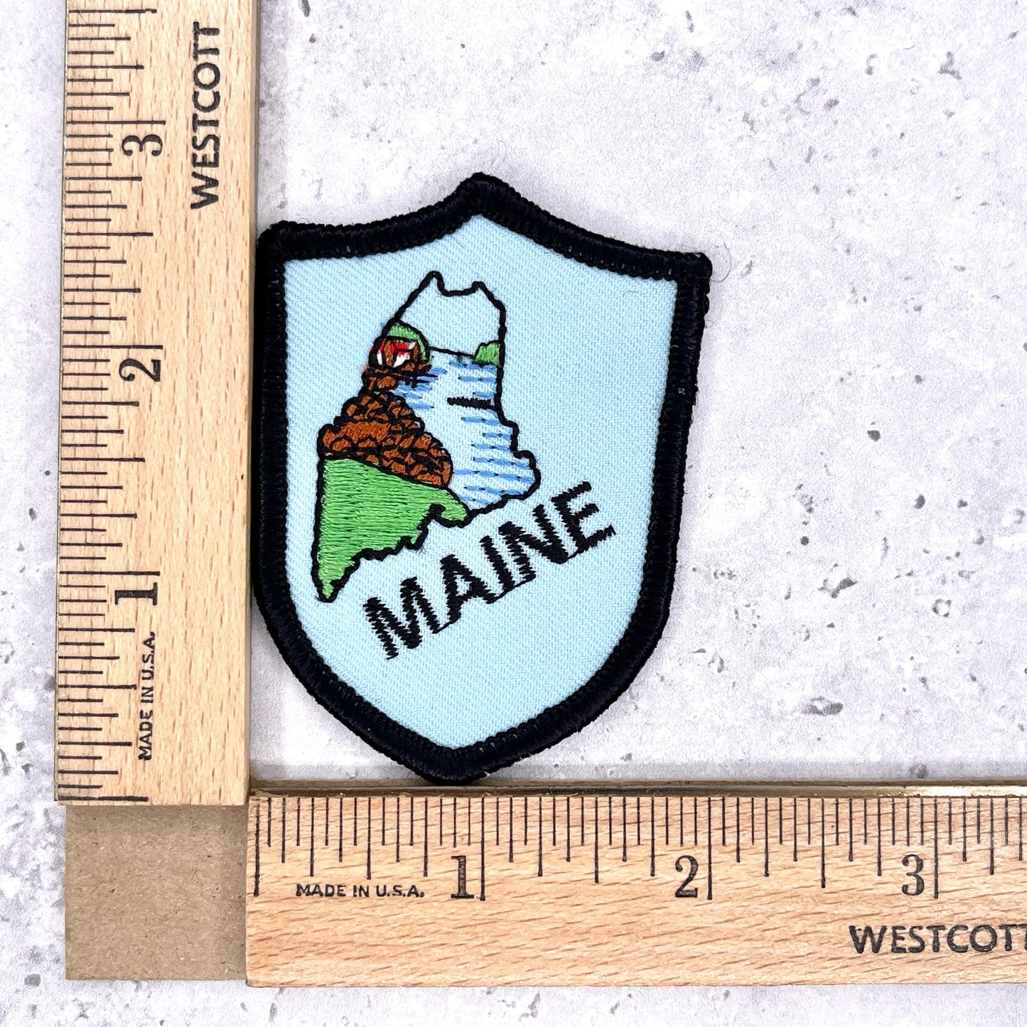 Vintage Maine State Patch • Coastal Travel Souvenir • Iron-On Badge