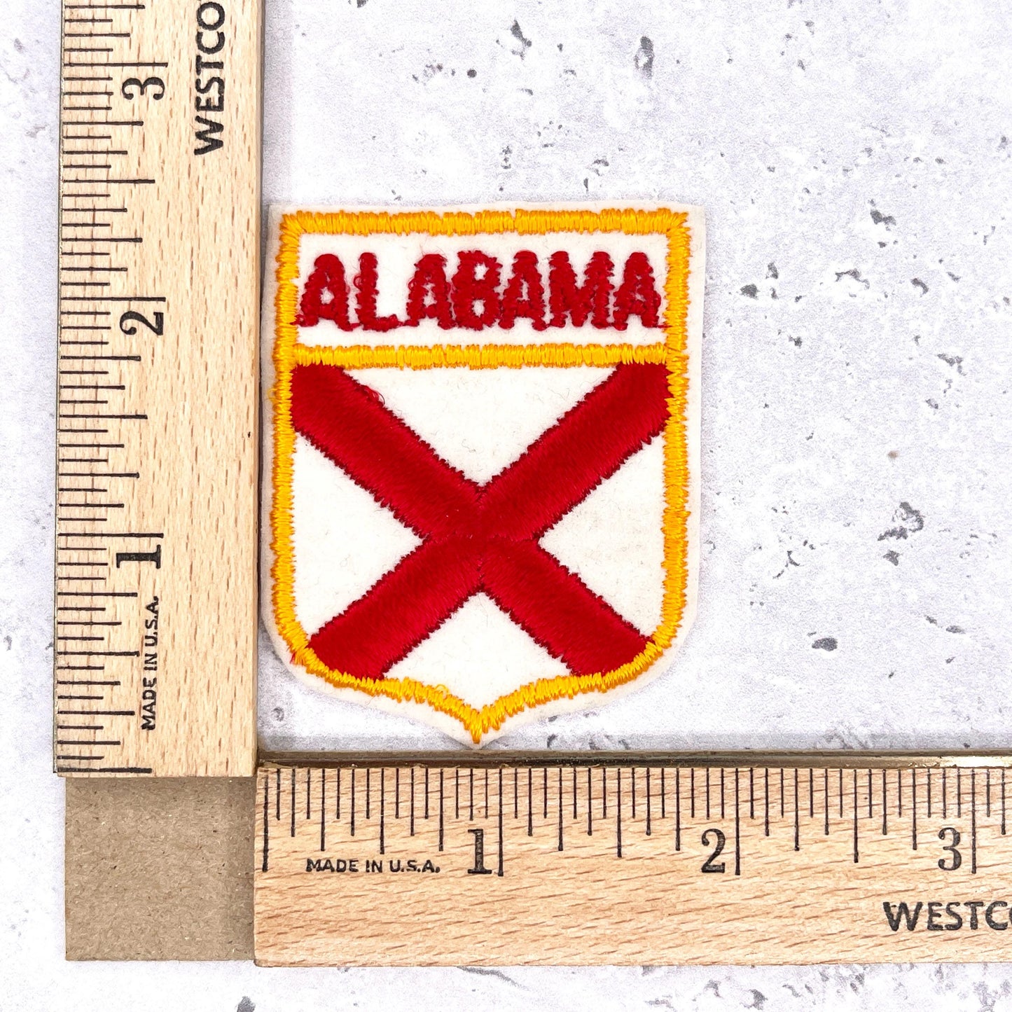 Vintage Alabama Patch • State Flag Travel Souvenir • Iron-On Badge