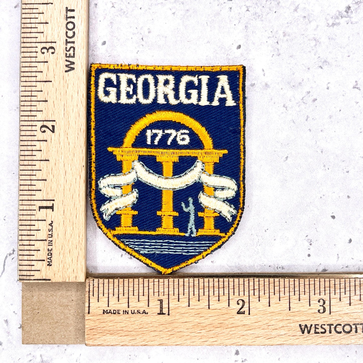 Vintage Georgia Patch • 1776 Seal Coat of Arms State Souvenir • Sew-On Used