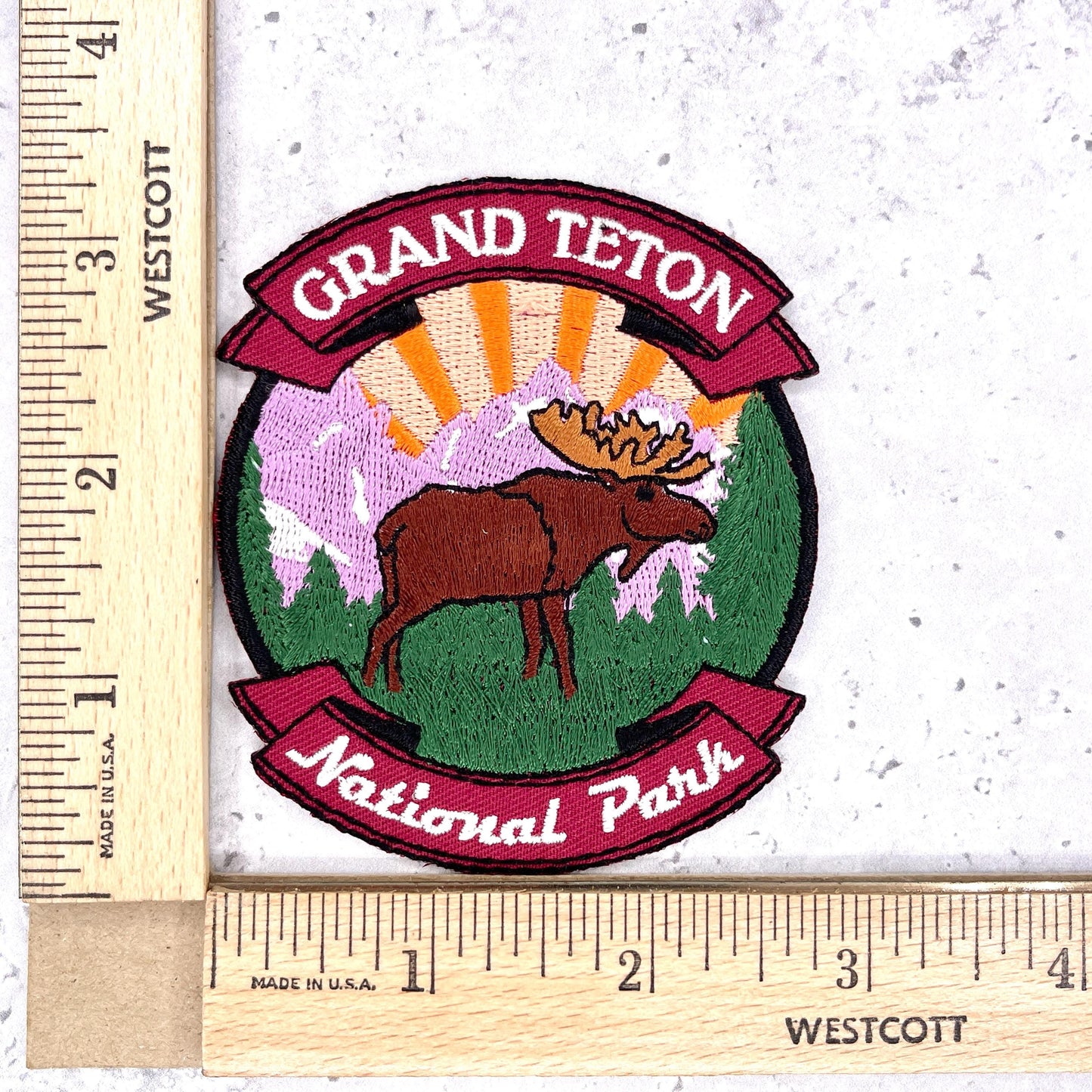 Grand Teton National Park Patch • Wyoming Moose Mountain Souvenir • Iron-On