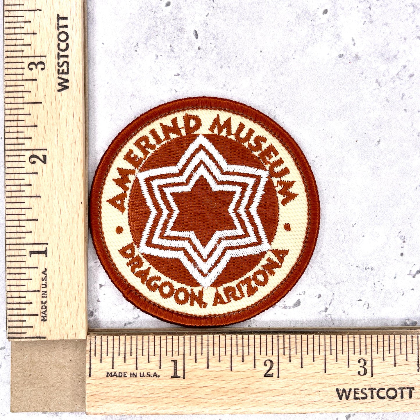 Amerind Museum Patch • Dragoon Arizona Native American Archaeology • Iron-On NOS
