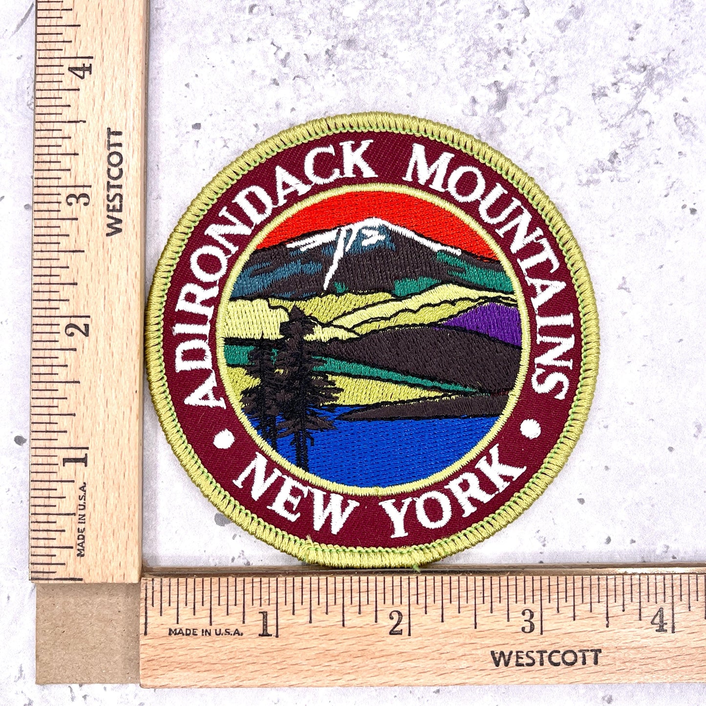 Vintage Adirondack Mountains Patch • Upstate NY Souvenir • 90s Y2K Iron-On NOS