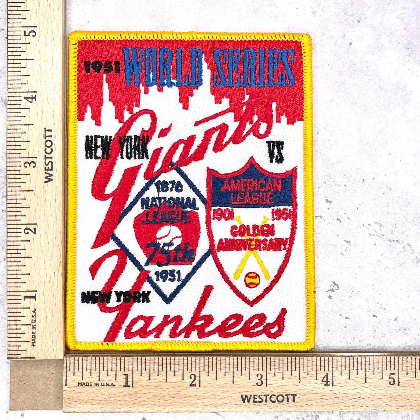 1951 NY Yankees World Series Patch • MLB New York Giants • Willabee & Ward NOS