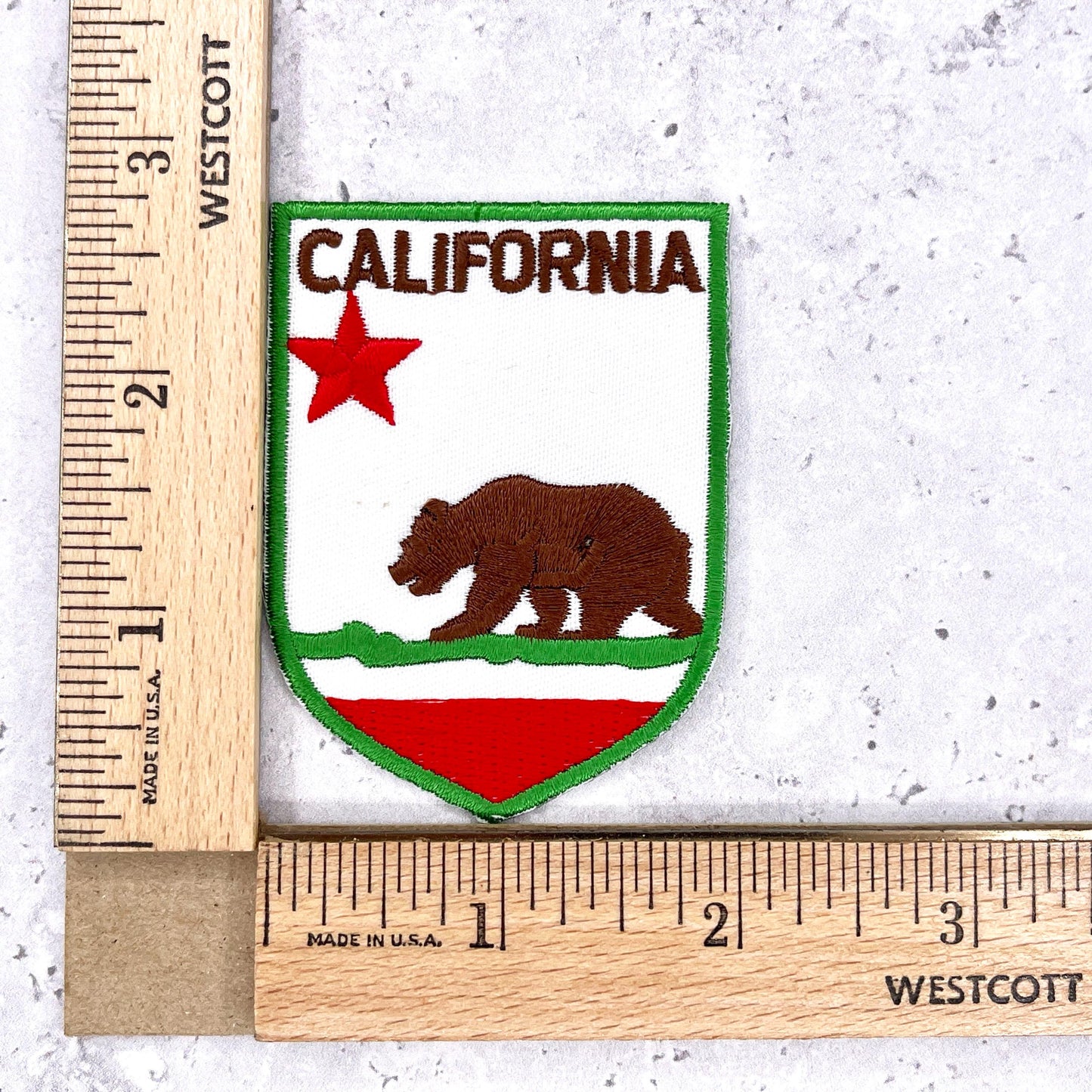 Vintage California Patch • State Flag Bear Travel Souvenir • Iron-On NOS