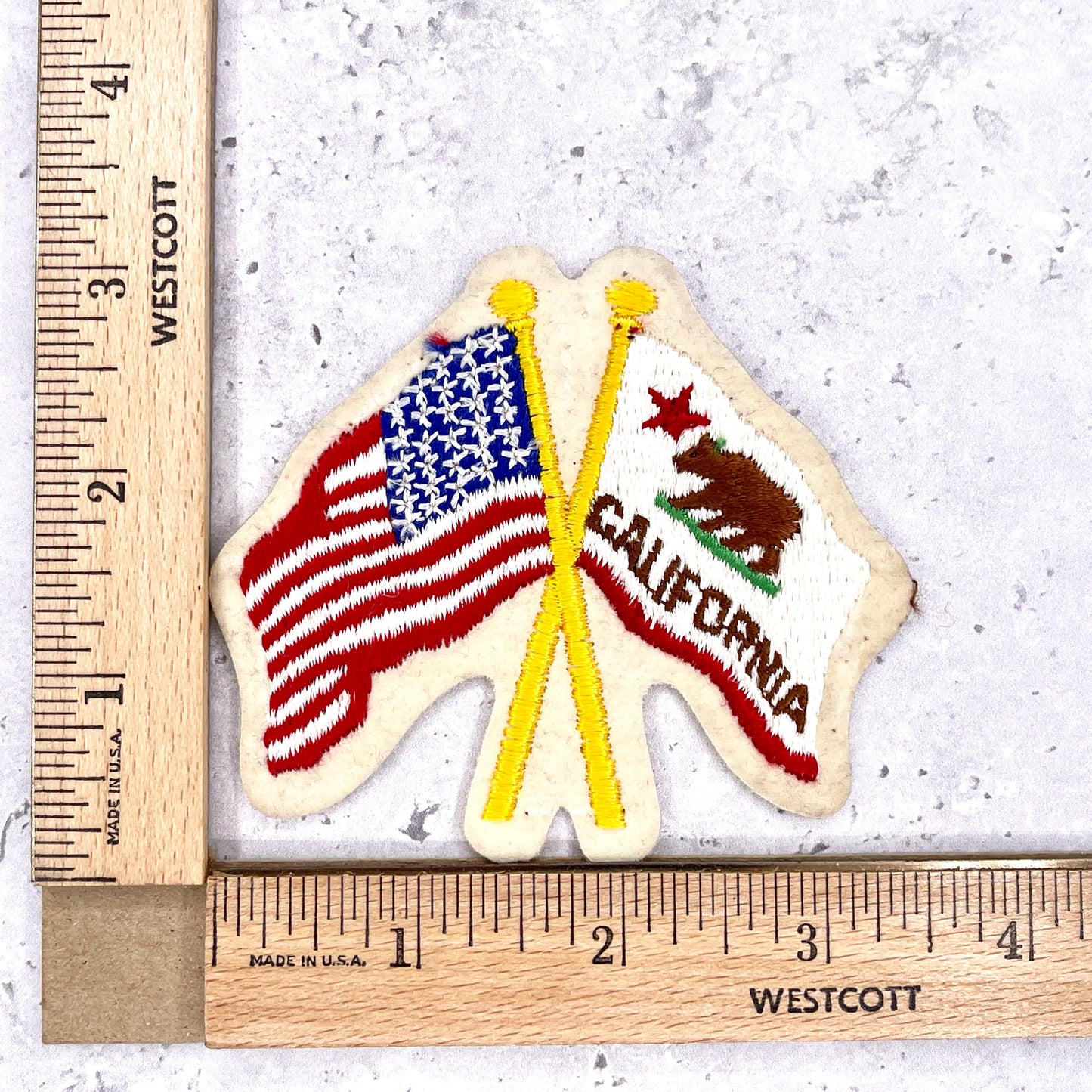 Vintage California Patch • State American Flags Travel Souvenir • Iron-On
