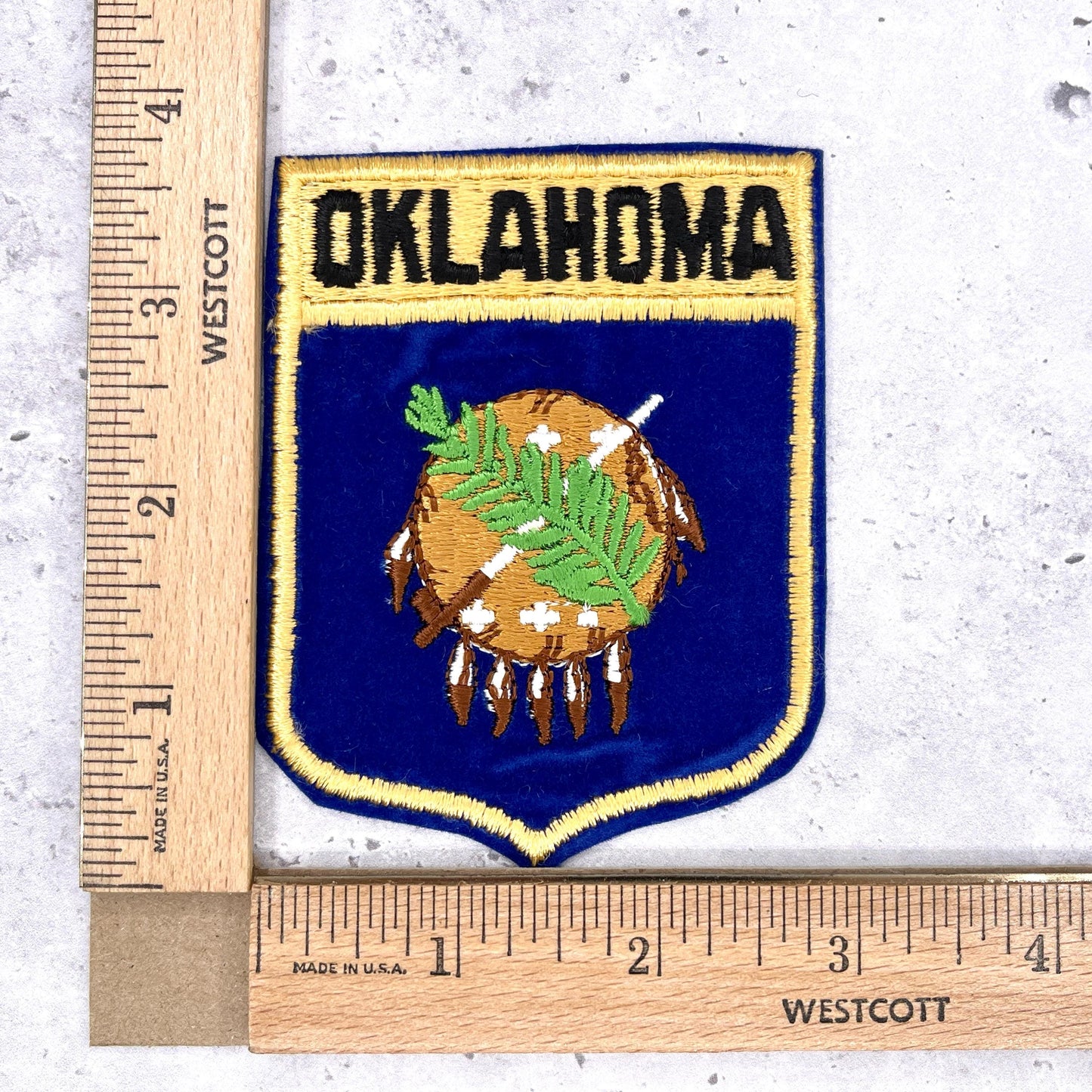 Vintage Oklahoma Patch • State Flag Travel Souvenir • Iron-On Badge
