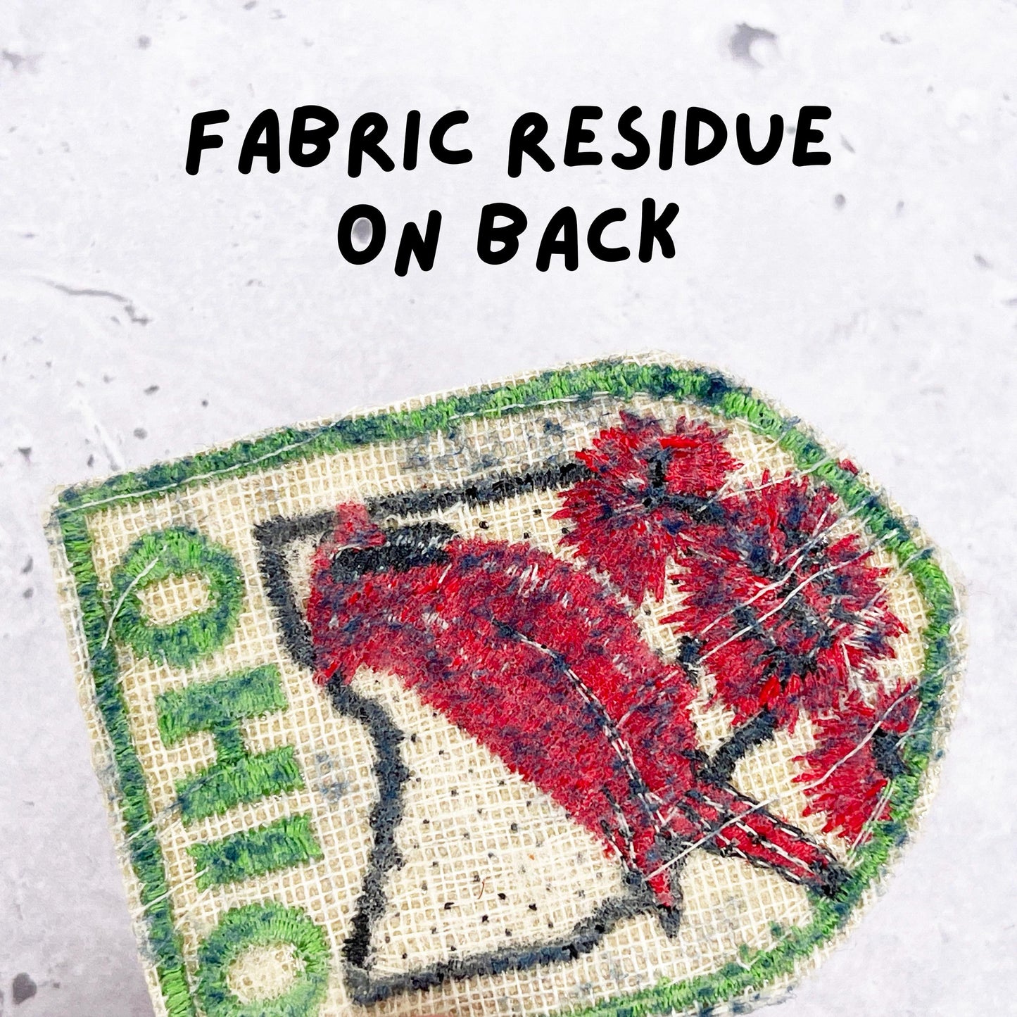 Vintage Ohio Patch • State Bird Cardinal Red Carnation • Travel Souvenir Badge