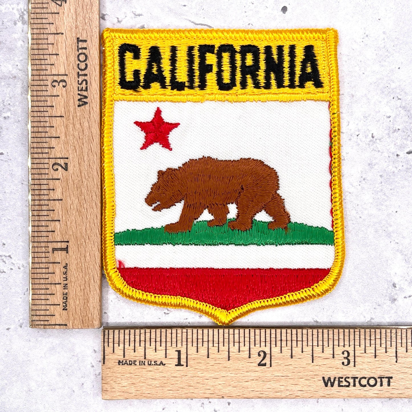 Vintage California Patch • State Flag Bear Travel Souvenir • Sew-On