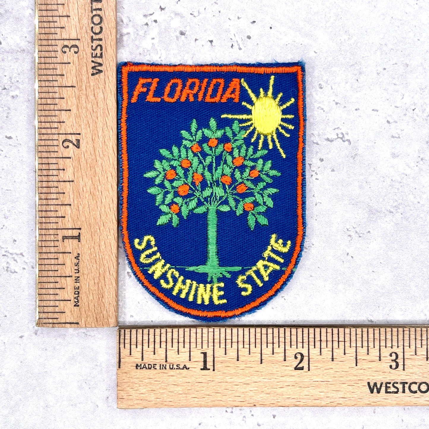 Vintage Florida State Patch • Sunshine Oranges Travel Souvenir • Sew-On