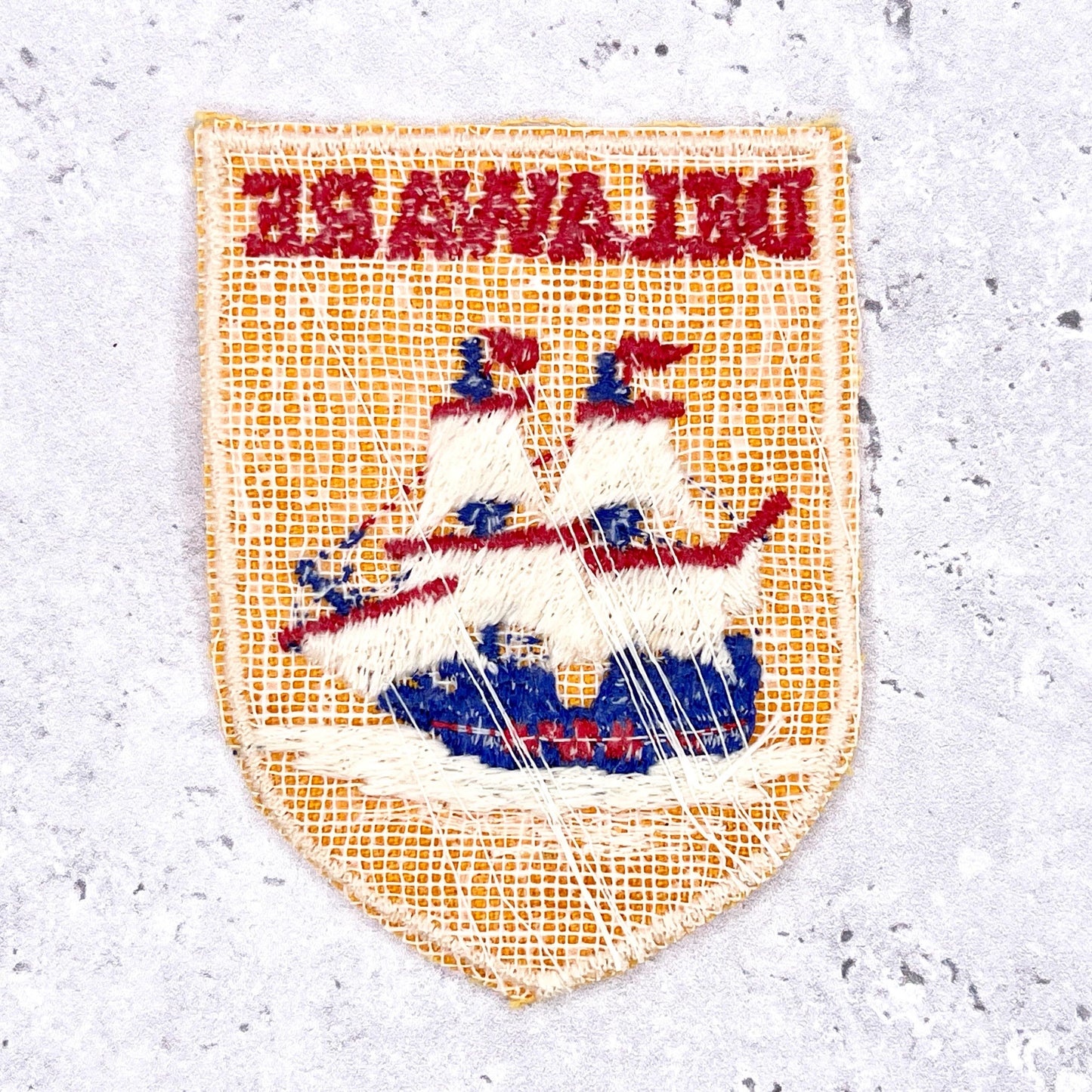 Vintage Delaware Patch • State Travel Souvenir Kalmar Nyckel • Sew-On Badge NOS