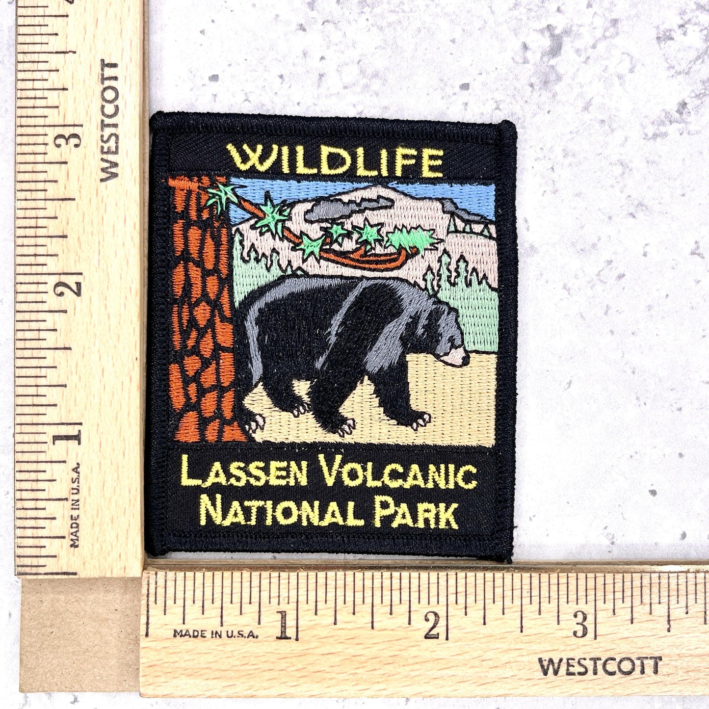 Lassen Volcanic National Park Patch • California Black Bear Wildlife • Iron-On
