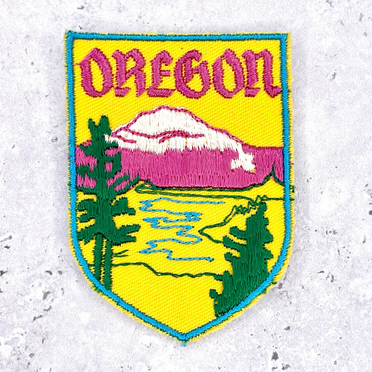 Vintage Oregon Patch • Mount Hood State Travel Souvenir • Sew-On Badge