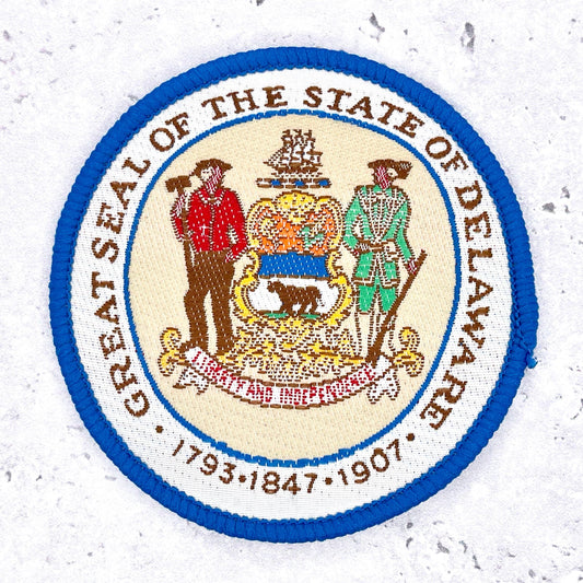 Vintage Delaware Patch • State Seal Travel Souvenir • Iron-On Badge NOS