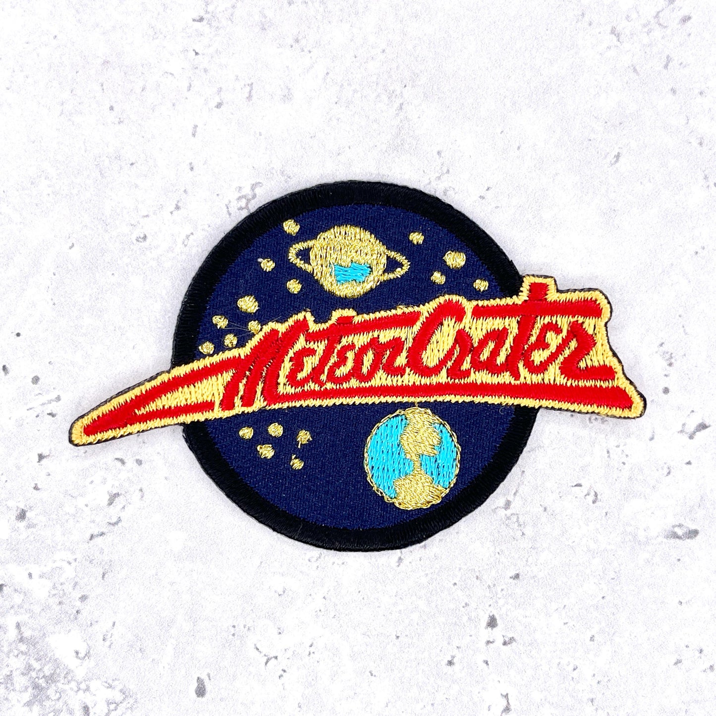 Meteor Crater Patch • Arizona Space Rock Travel Souvenir • Iron-On