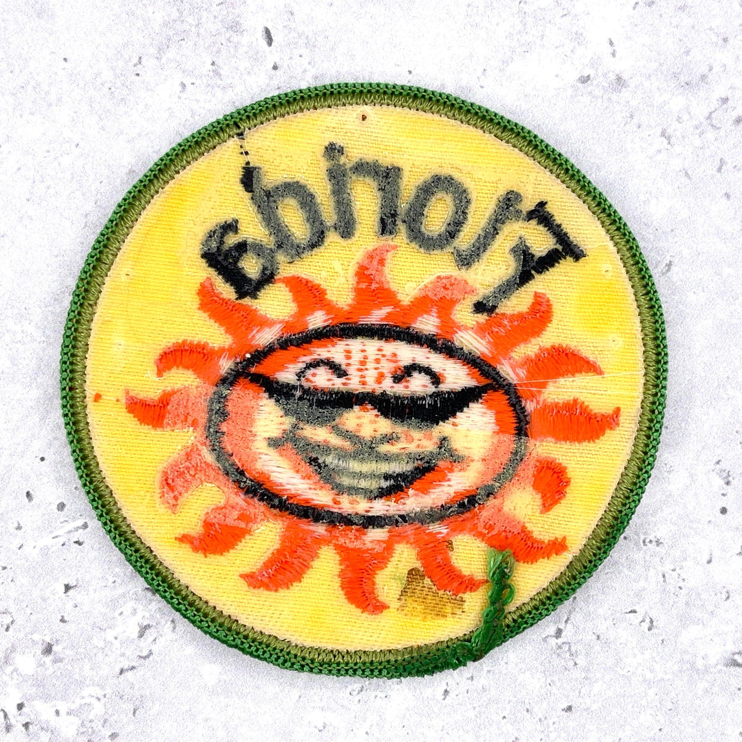 Vintage Florida Patch • Sunshine State Sunglasses Travel Souvenir • 3" Iron-On
