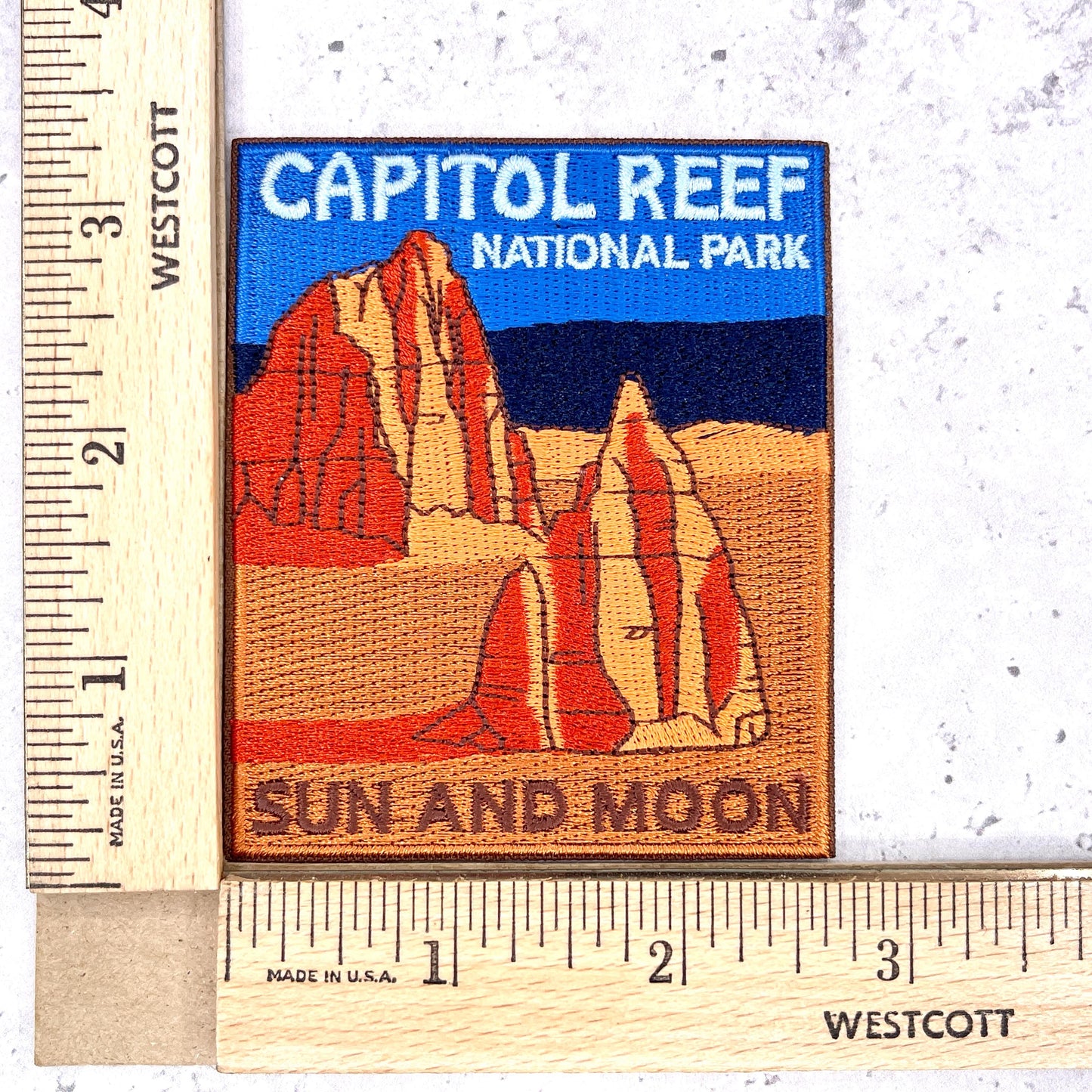 Capitol Reef National Park Patch • Utah Desert Sun and Moon • Iron-On