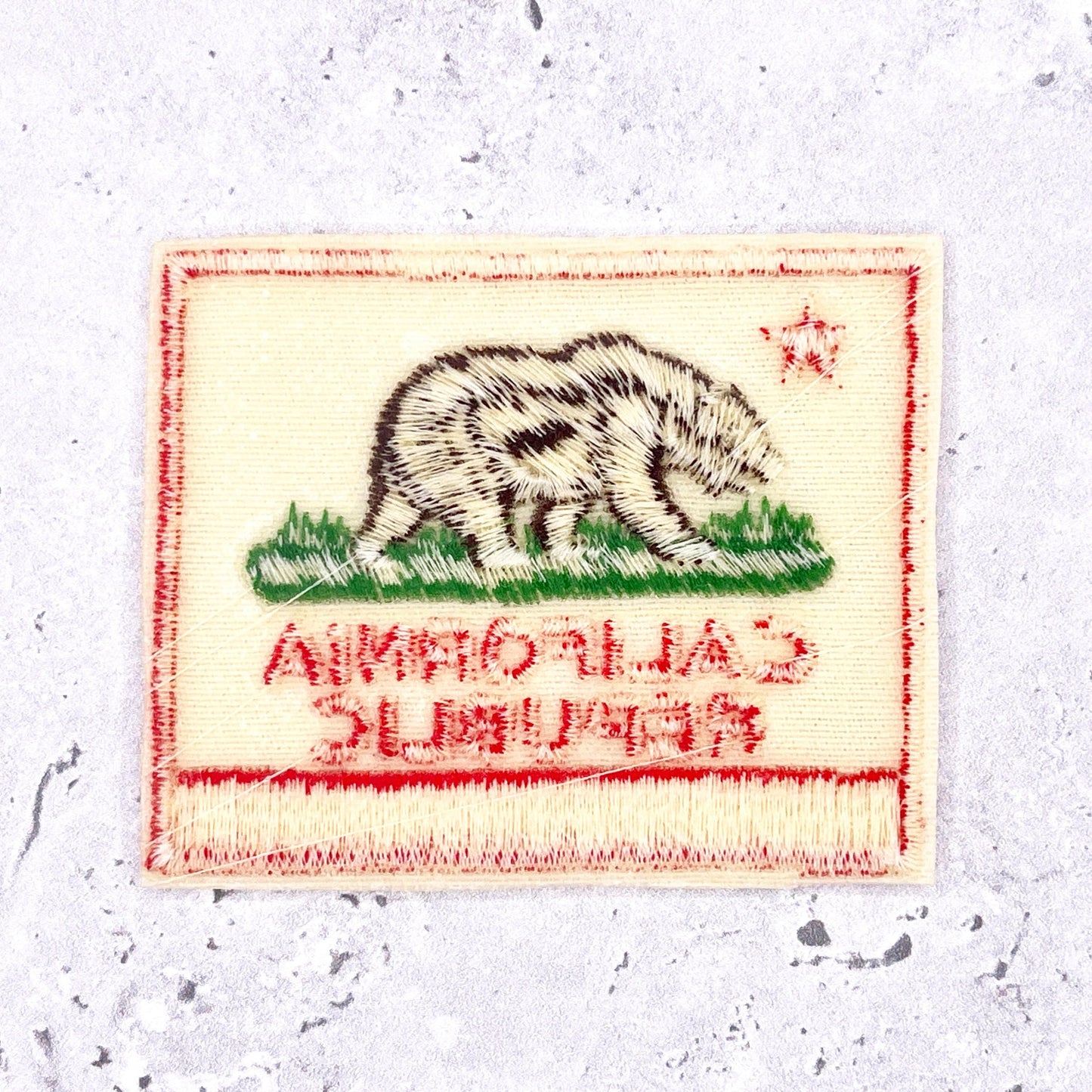 Vintage California Republic Patch • Bear Flag State Souvenir • Iron-On NOS