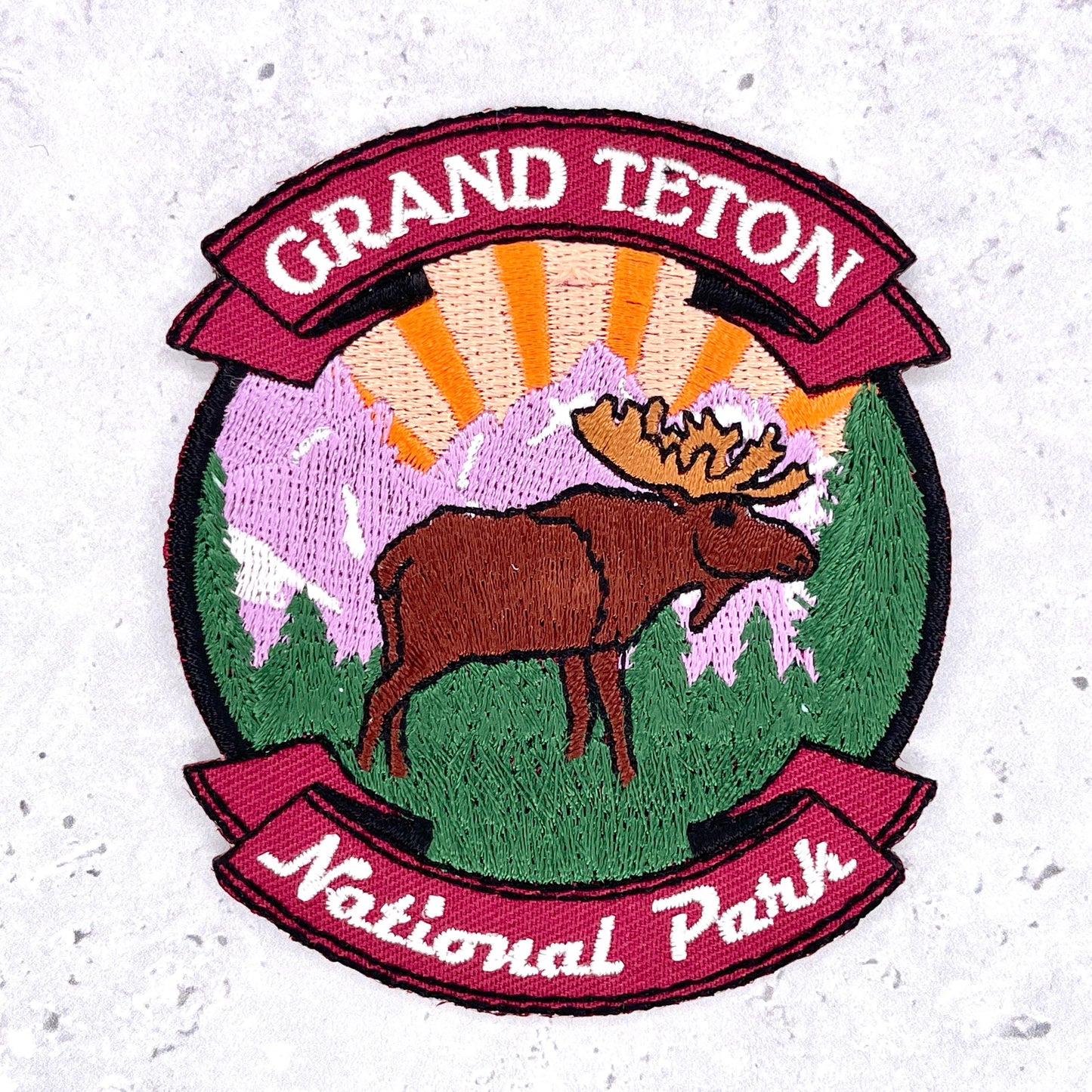 Grand Teton National Park Patch • Wyoming Moose Mountain Souvenir • Iron-On