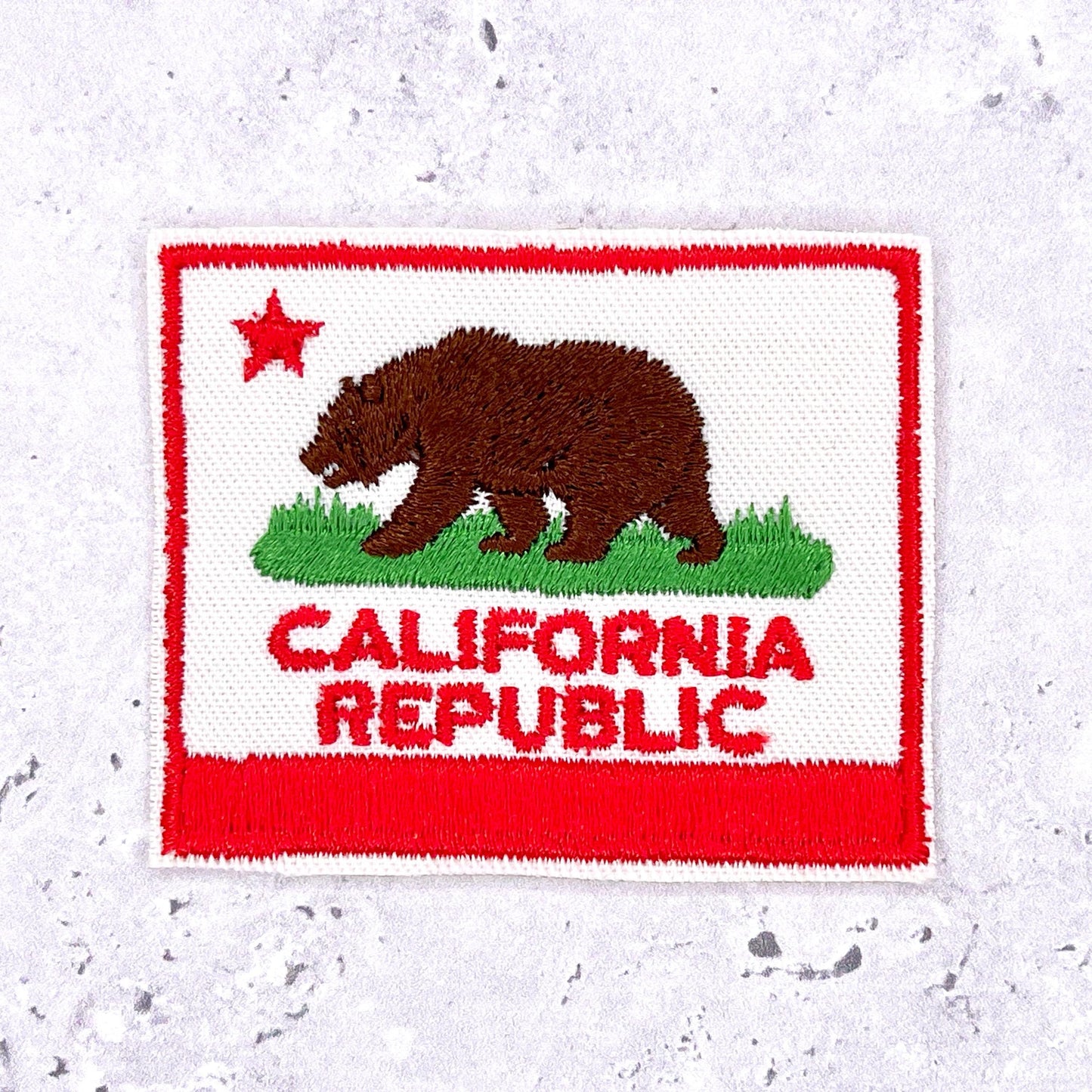 Vintage California Republic Patch • Bear Flag State Souvenir • Iron-On NOS