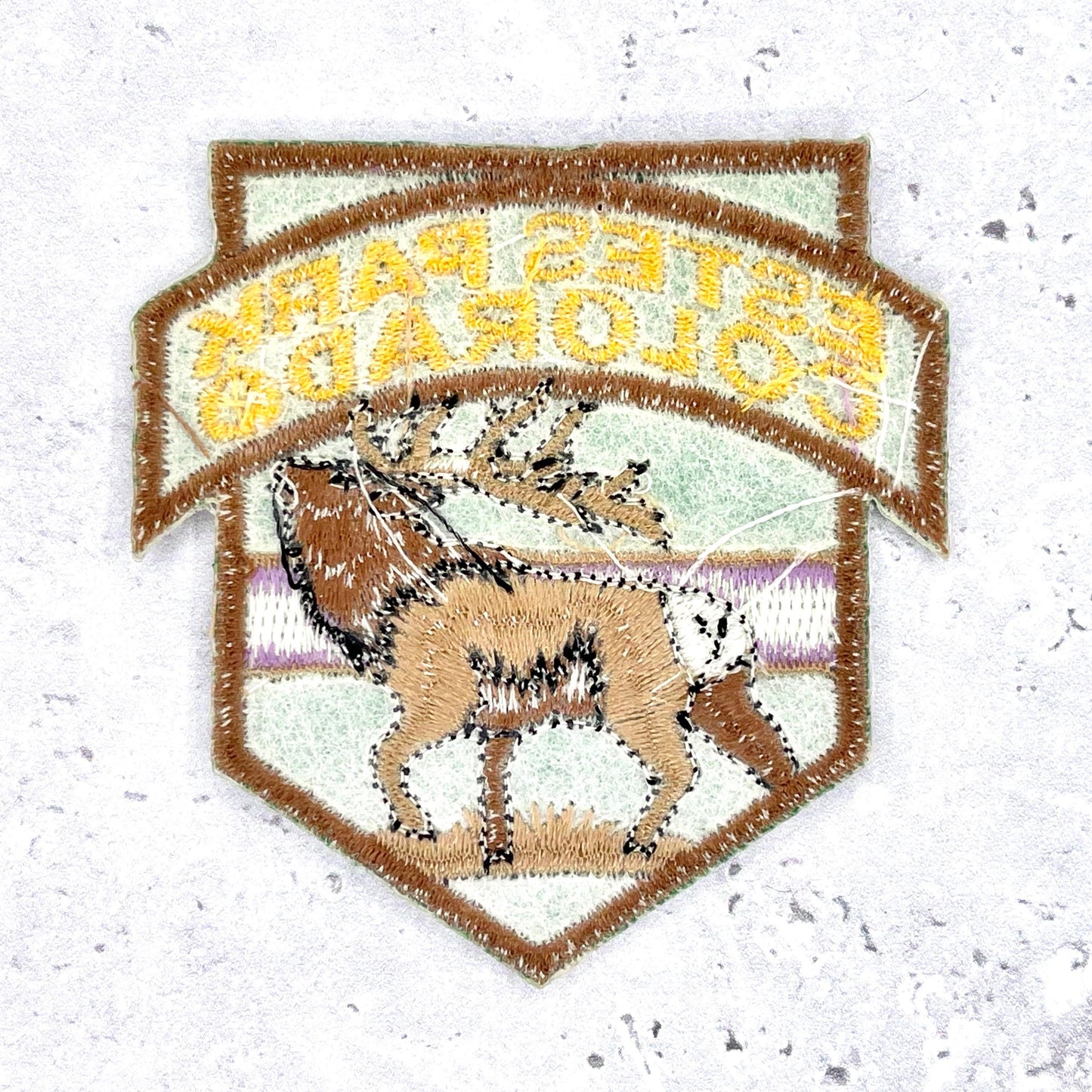 Estes Park Patch • Colorado Elk Rocky Mountain Souvenir • Y2K Iron-On NOS