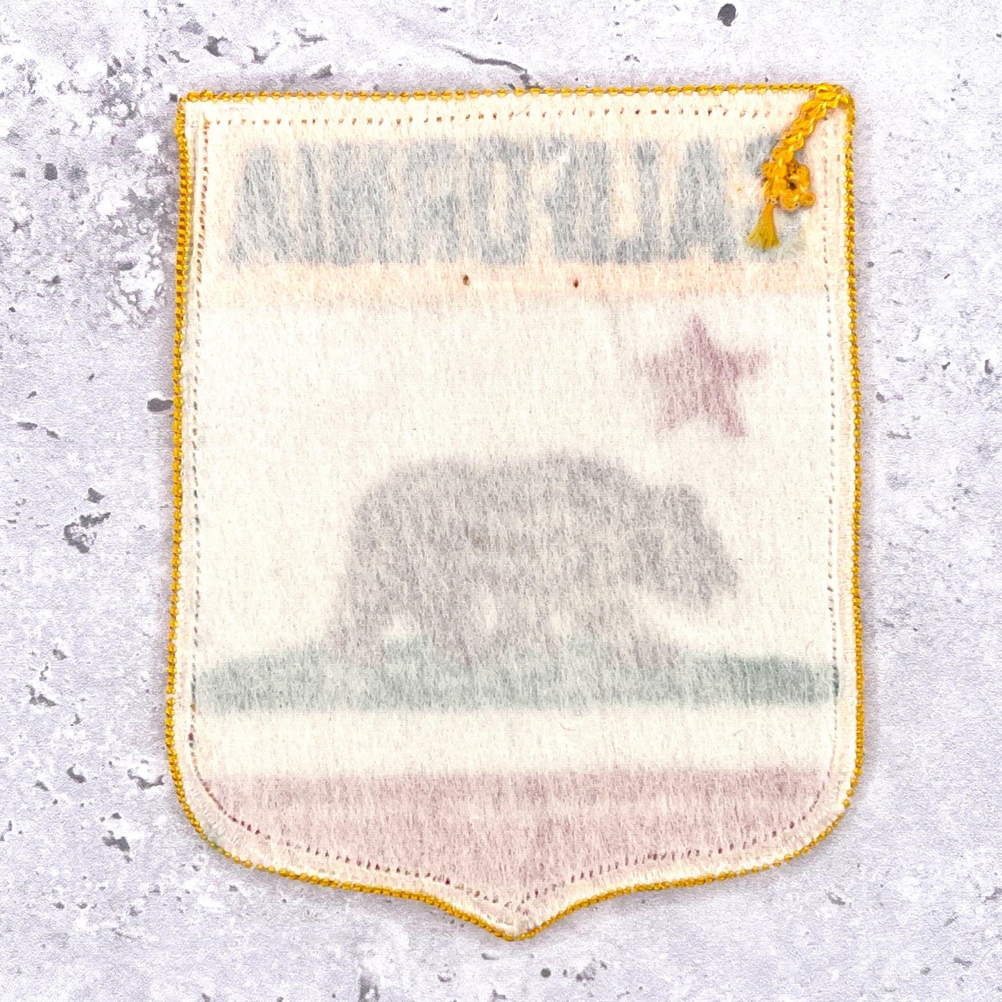 Vintage California Patch • State Flag Bear Travel Souvenir • Sew-On