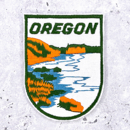Vintage Oregon State Patch • 80s Travel Souvenir • Iron-On NOS