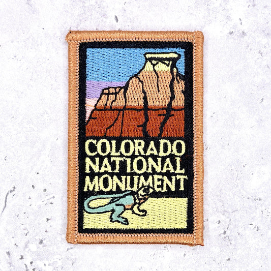 Colorado National Monument Patch • Grand Junction Red Rock Canyon Souvenir • Y2K Iron-On NOS