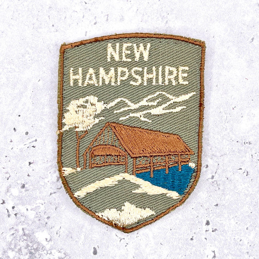 Vintage New Hampshire Patch • White Mountains State Souvenir • Sew-On Used