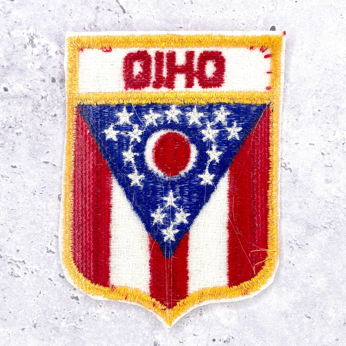 Vintage Ohio Patch • State Flag Travel Souvenir • Iron-On Badge