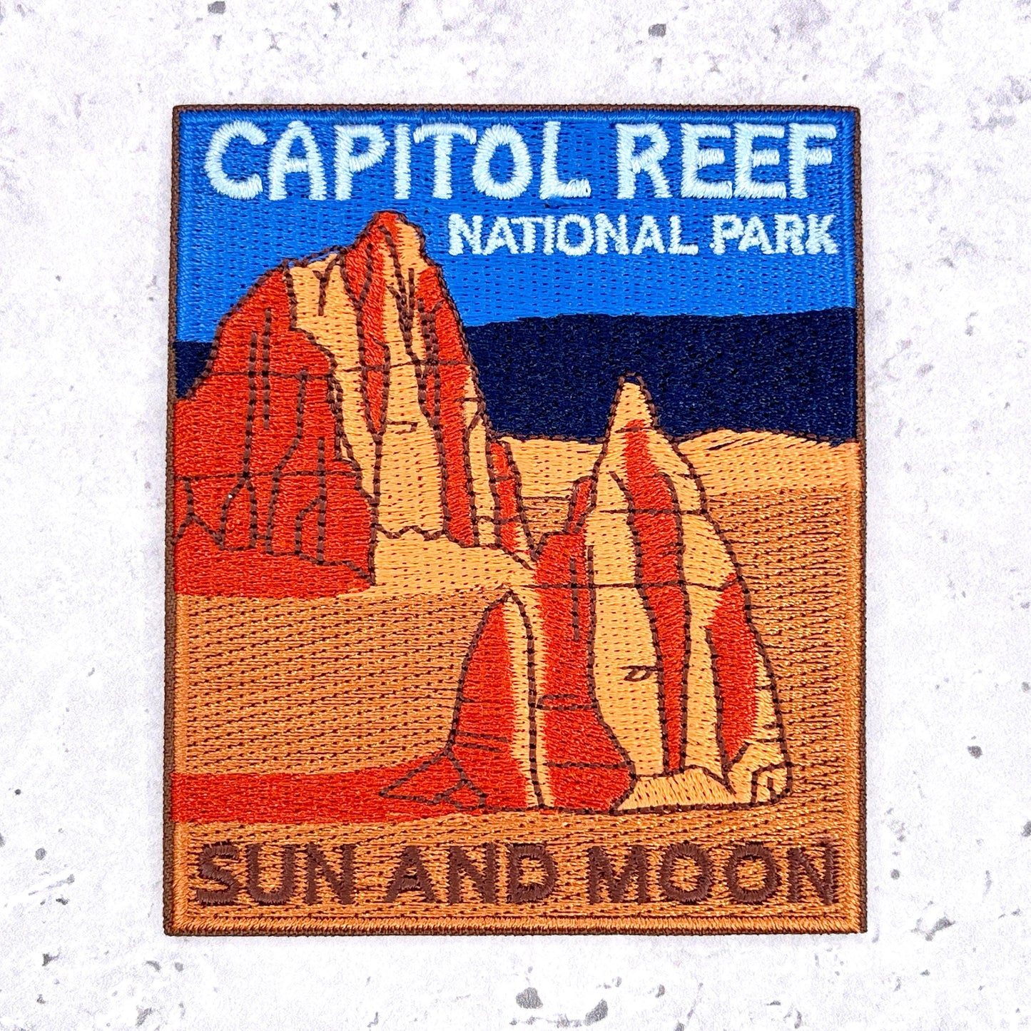 Capitol Reef National Park Patch • Utah Desert Sun and Moon • Iron-On