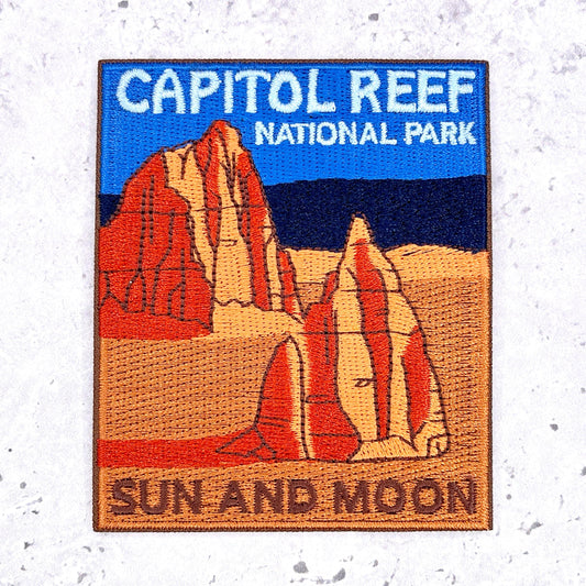Capitol Reef National Park Patch • Utah Desert Sun and Moon • Iron-On
