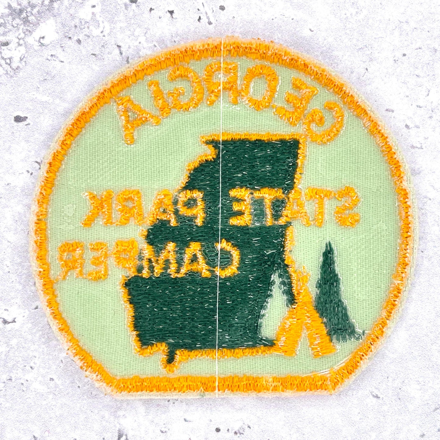 Vintage Georgia State Park Camper Patch • Camping Nature Souvenir • Iron-On