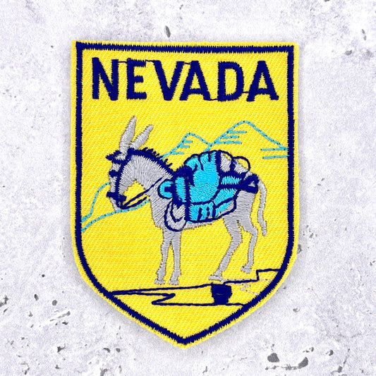 Vintage Nevada State Patch • 80s Travel Souvenir • Iron-On NOS