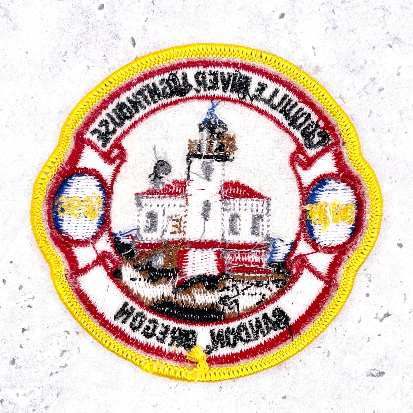 Coquille River Lighthouse Patch • Bandon Oregon Coast • Y2K Iron-On NOS