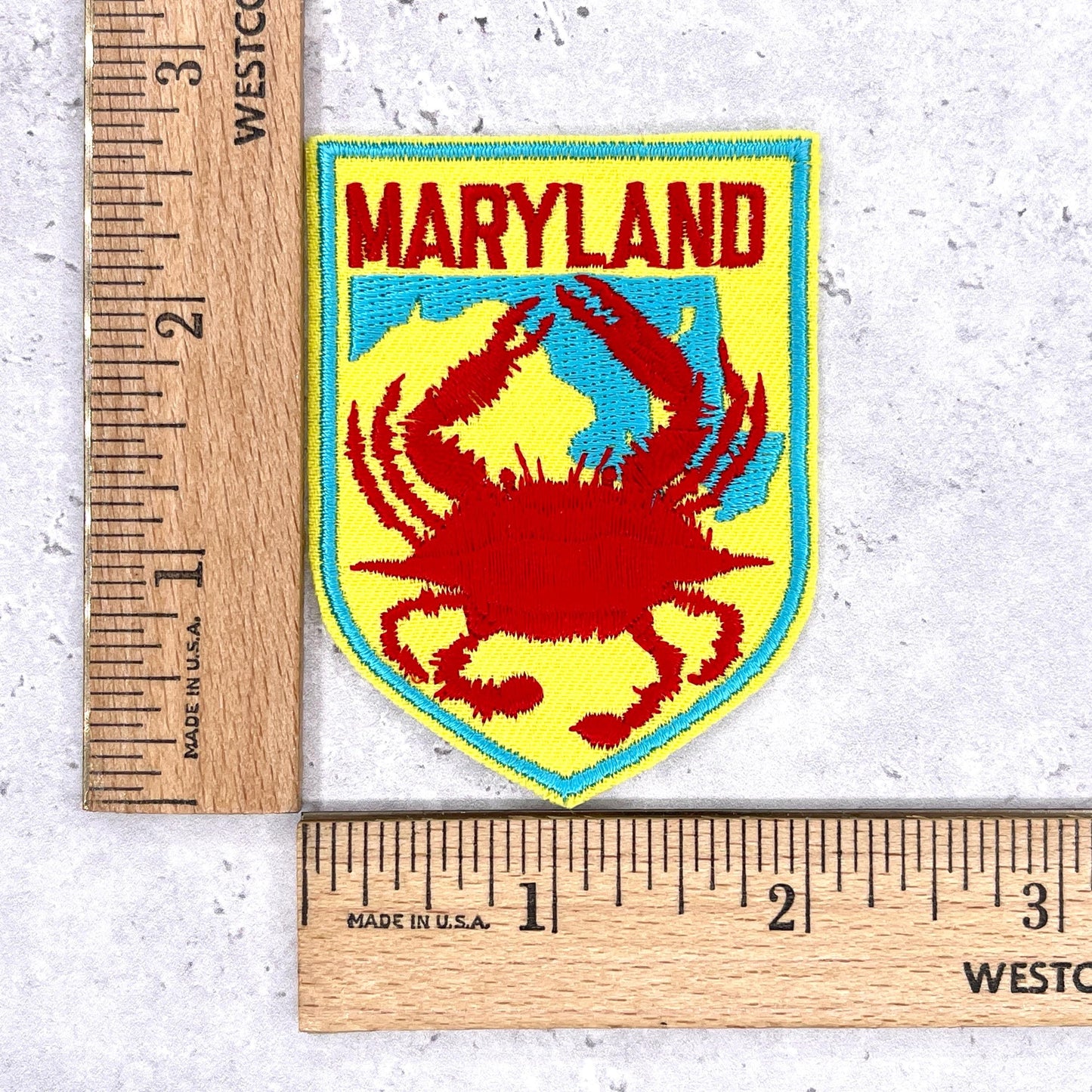 Vintage Maryland State Patch • 80s Crab Travel Souvenir NOS