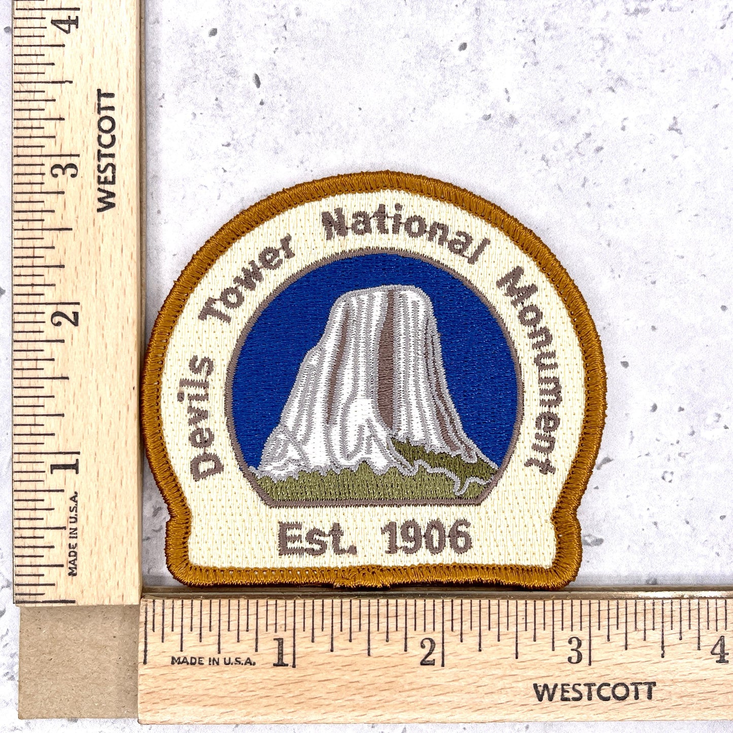 Devils Tower National Monument Patch • Wyoming Rock Climbing Souvenir • Iron-On