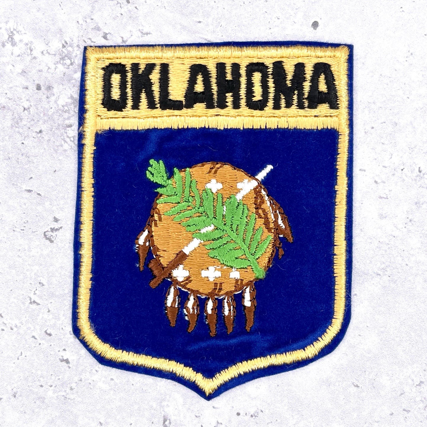 Vintage Oklahoma Patch • State Flag Travel Souvenir • Iron-On Badge