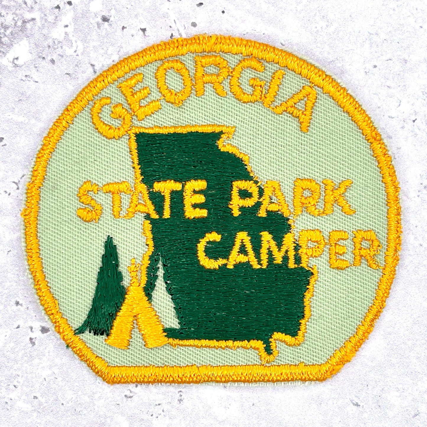 Vintage Georgia State Park Camper Patch • Camping Nature Souvenir • Iron-On