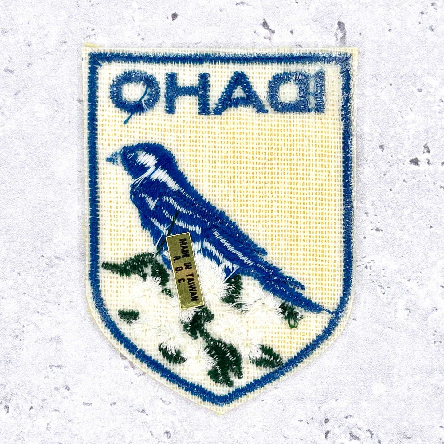 Vintage Idaho State Patch 80s Travel Souvenir Mountain Bluebird Syringa NOS