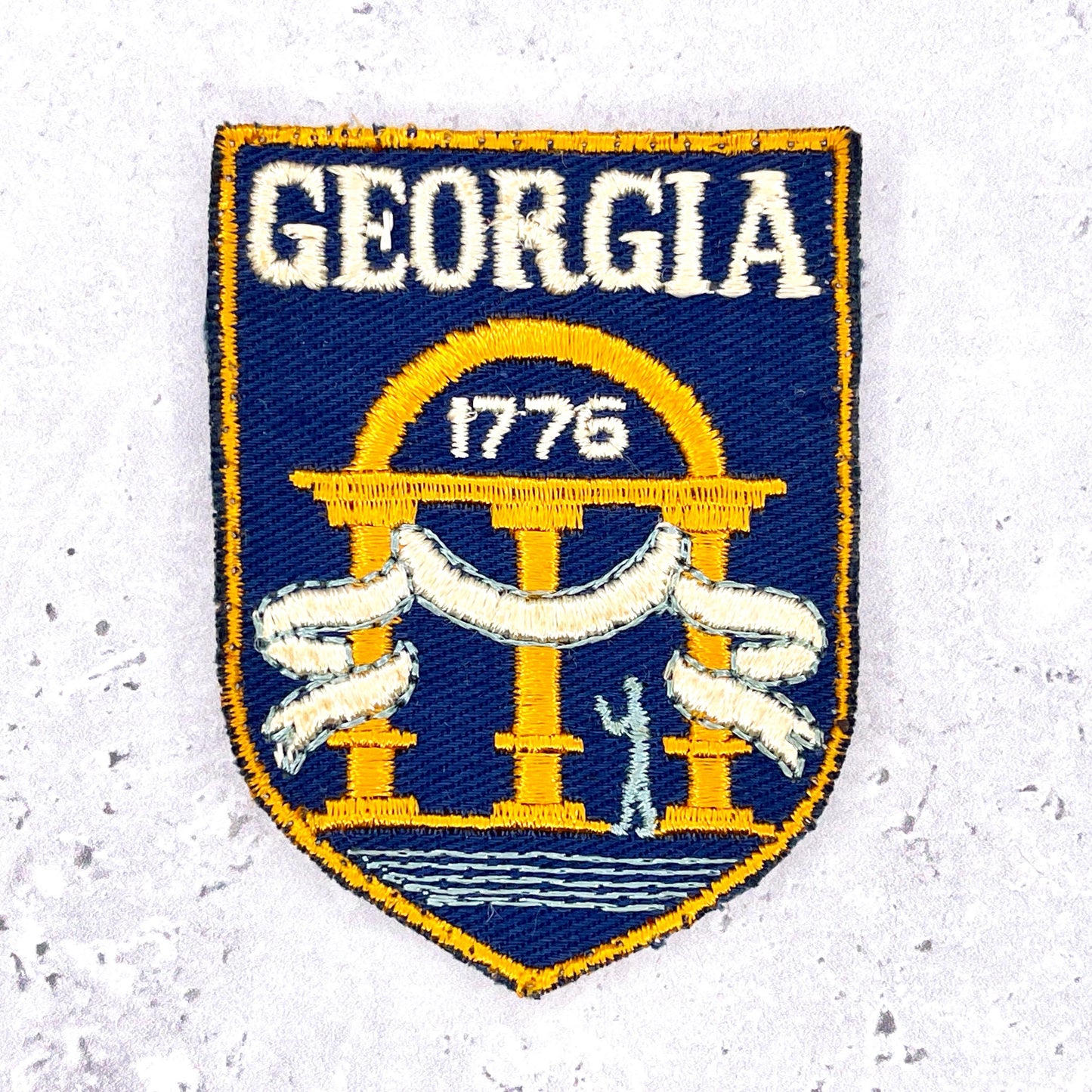 Vintage Georgia Patch • 1776 Seal Coat of Arms State Souvenir • Sew-On Used