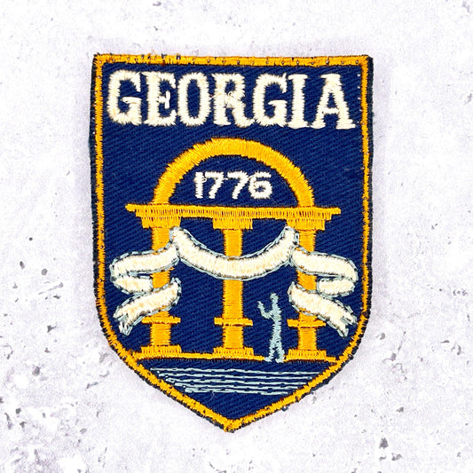Vintage Georgia Patch • 1776 Seal Coat of Arms State Souvenir • Sew-On Used