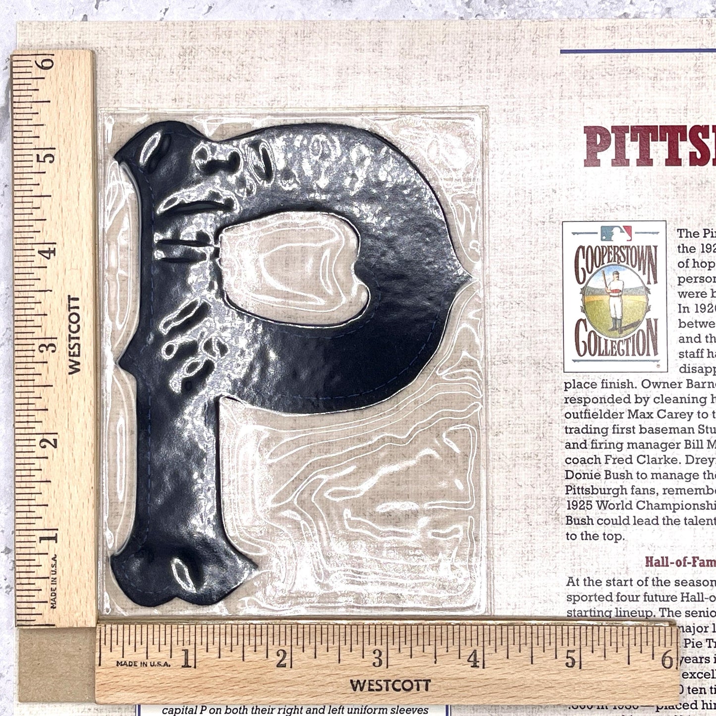 Vintage 1927 Pittsburgh Pirates Patch • MLB Uniform Willabee & Ward • On Card NOS