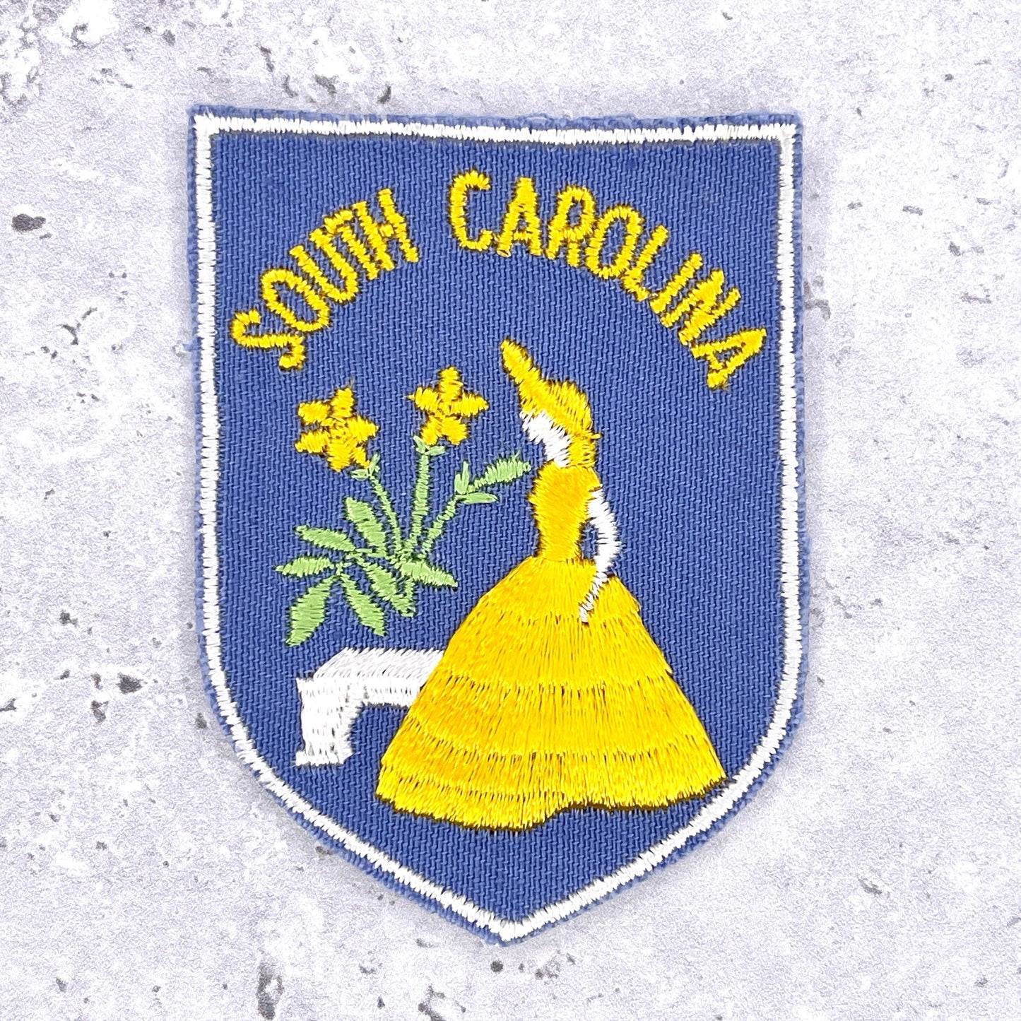 Vintage South Carolina State Patch • 80s Yellow Jessamine • Travel Souvenir NOS