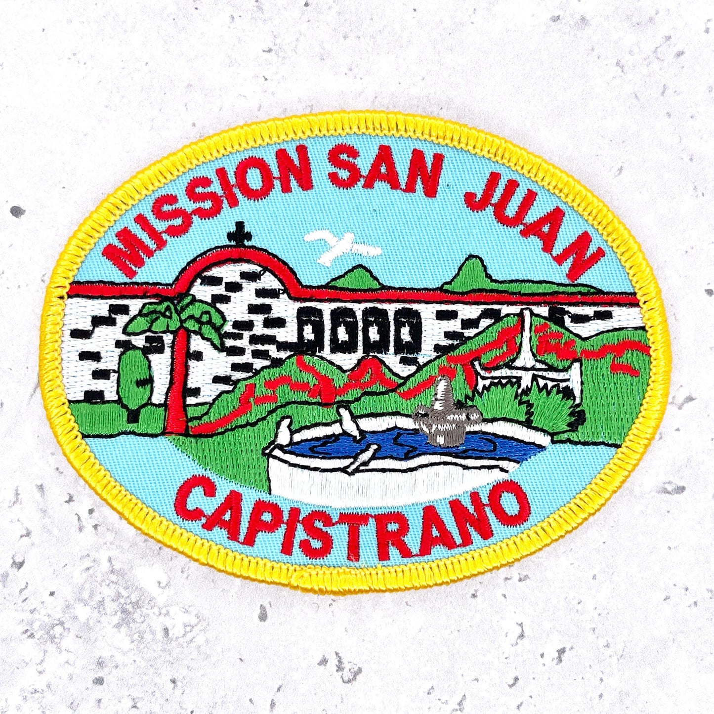 Mission San Juan Patch • Capistrano California Souvenir • Iron-On NOS